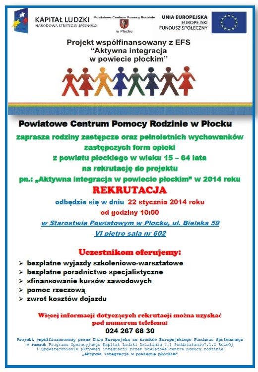 Plakat zapraszający do udziału w projekcie w 2014 roku